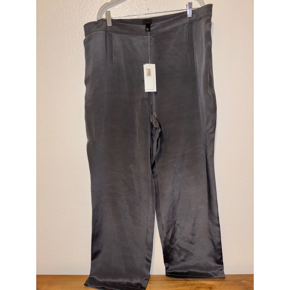 Eileen Fisher lightweight washed crepe de chine straight pant in a 2X NWT